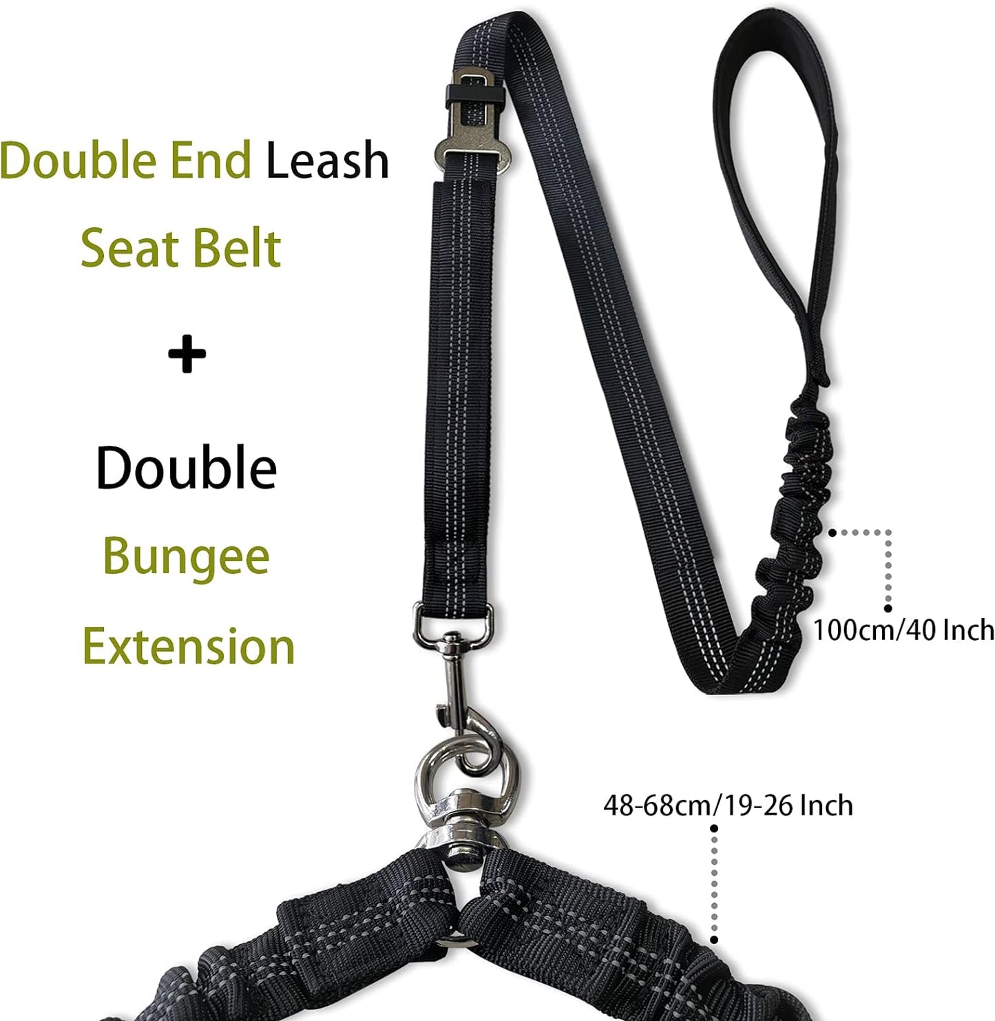 Double Dog Leash, Dual Leash for Dogs 360° No Tangle Two Dogs Leash Adjustable Tangle Free Double Leash for Medium Large Dogs Walking Training