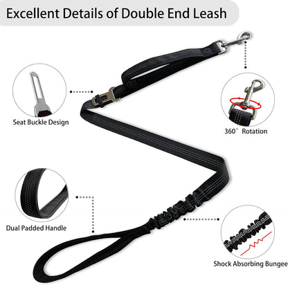 Double Dog Leash, Dual Leash for Dogs 360° No Tangle Two Dogs Leash Adjustable Tangle Free Double Leash for Medium Large Dogs Walking Training